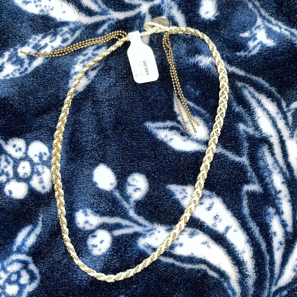 Johnny Was braided bracelet with gold-toned beads and a button clasp